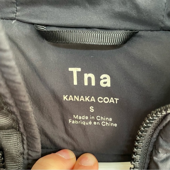 Tna Kanaka Black Puffer Jacket Hooded Zip Up Winter Coat Goose Down Feather S - Picture 9 of 11